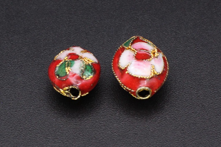 Traditional high-temperature cloisonne filigree silver blue DIY jewelry accessories, pearl Cloisonne 13*9 ladybug pic 9