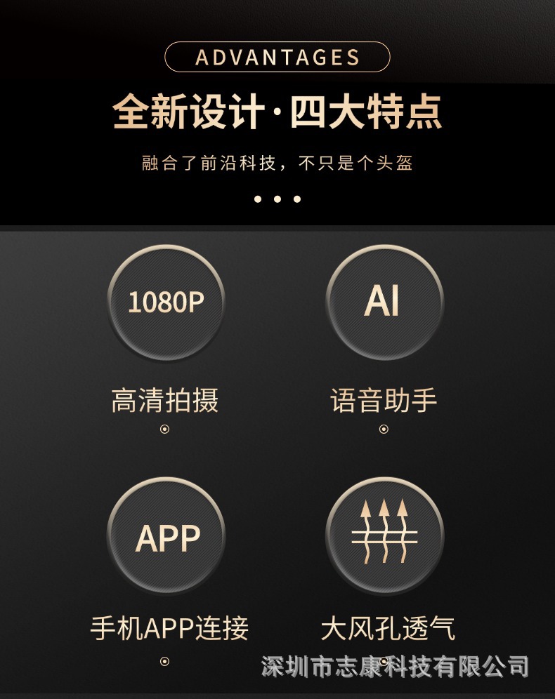 Cross-border new ultra-clear video recording AI voice recorder, riding electric bikes, motorcycles, safety helmet, smart helmet pic 3
