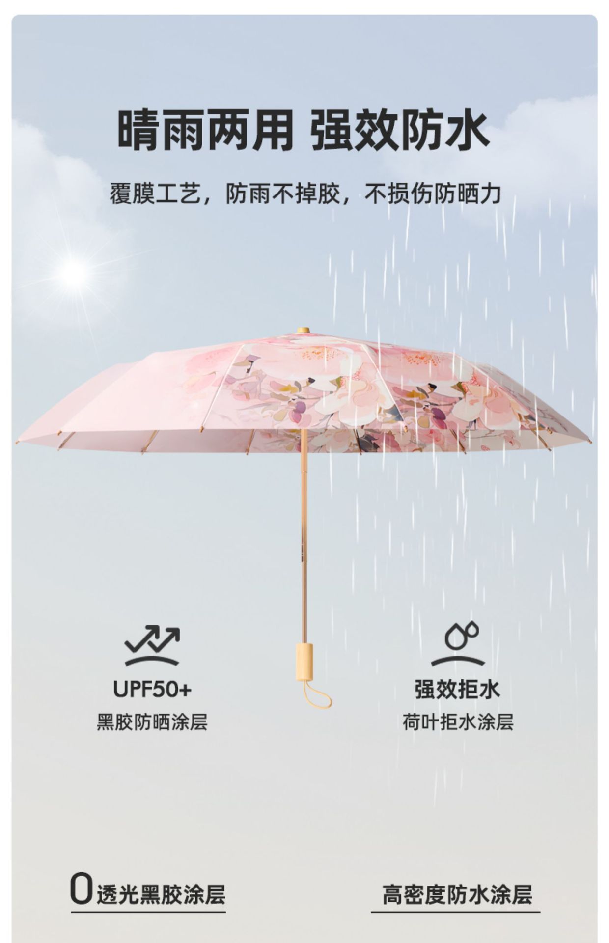 Double-layer double-flower sunshade umbrella for women, suitable for both weather and rain, retro wind-resistant, folding, high-end style, sun umbrella for sun protection and UV protection pic 8
