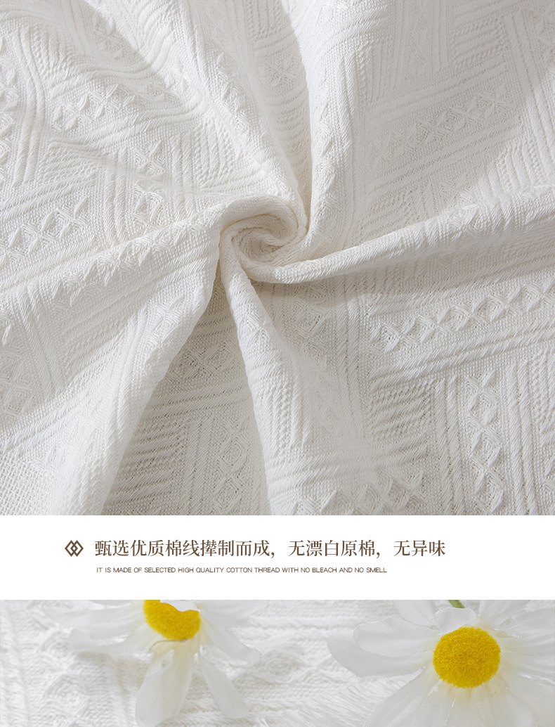 北欧桌布棉麻高级感桌布茶几布流苏边台布防尘华夫格餐布圆桌布详情6