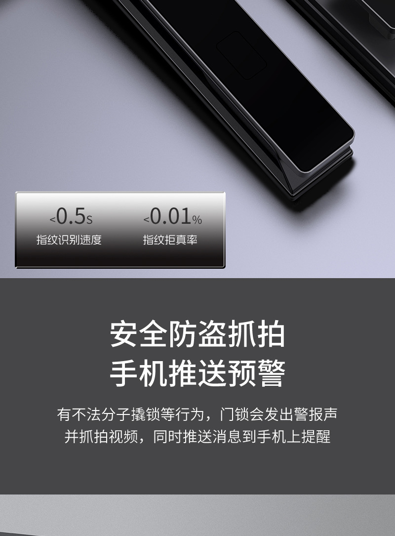 Black smart doorlock, fingerprint padlock, doorlock, electronic combination lock, home security pic 9