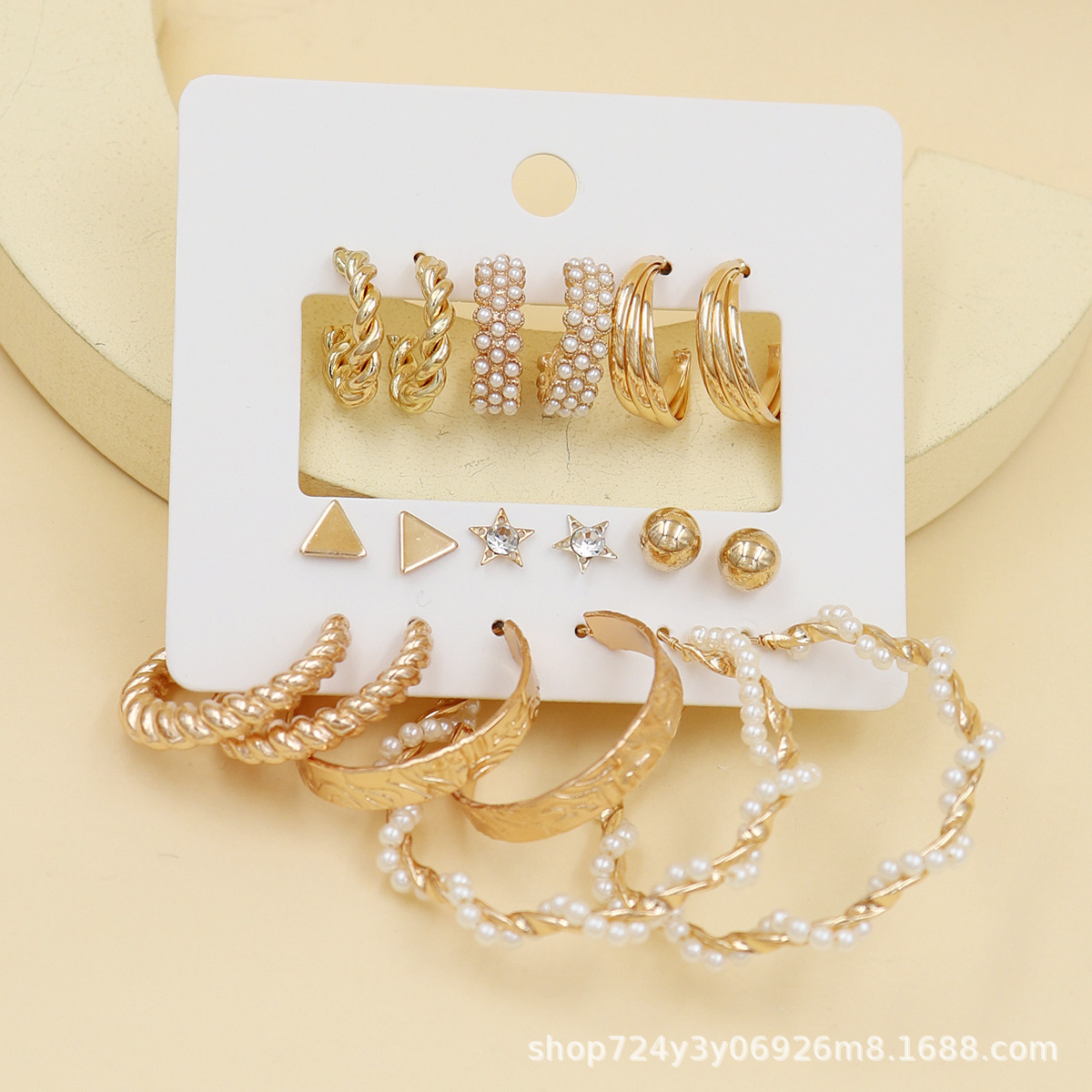 欧美跨境热卖新款简约个性ins风耳环套装气质百搭卡装耳饰批发详情20