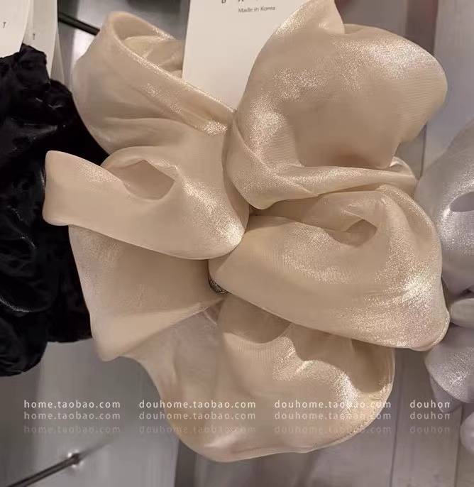 2025 New style of hair accessories from Dongdaemun, South Korea, Super large and high-quality silk gauze large intestine hair band, pig intestine fat intestine hair rope pic 1