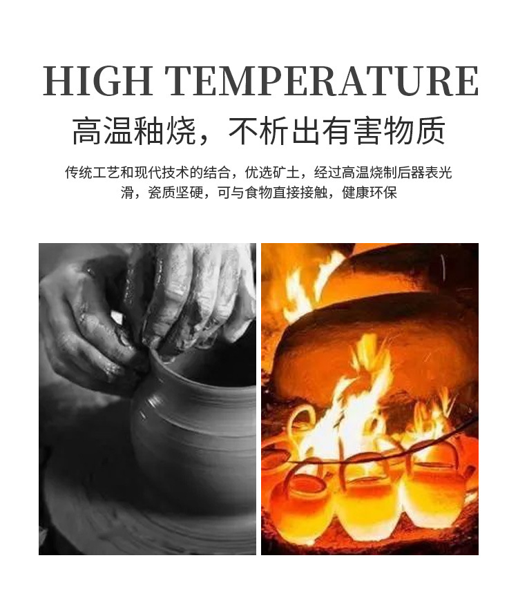 Retro-style rough pottery high-temperature resistant tableware, household vegetable plates, rice bowls, soup bowls, water cups, irregular-shaped kiln-transformed dinner plates, creative plating pic 15