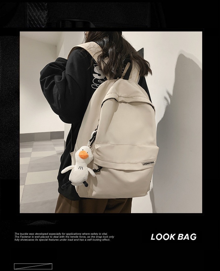 双肩包男士简约大容量旅行背包女休闲日系初中生高中大学生书包男详情5