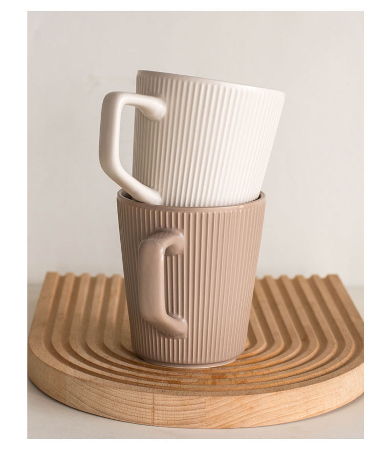 Ceramic mugs, simple and retro embossed, home coffee cups, water cups, office oatmeal cups, couple cups, minor flaws pic 8