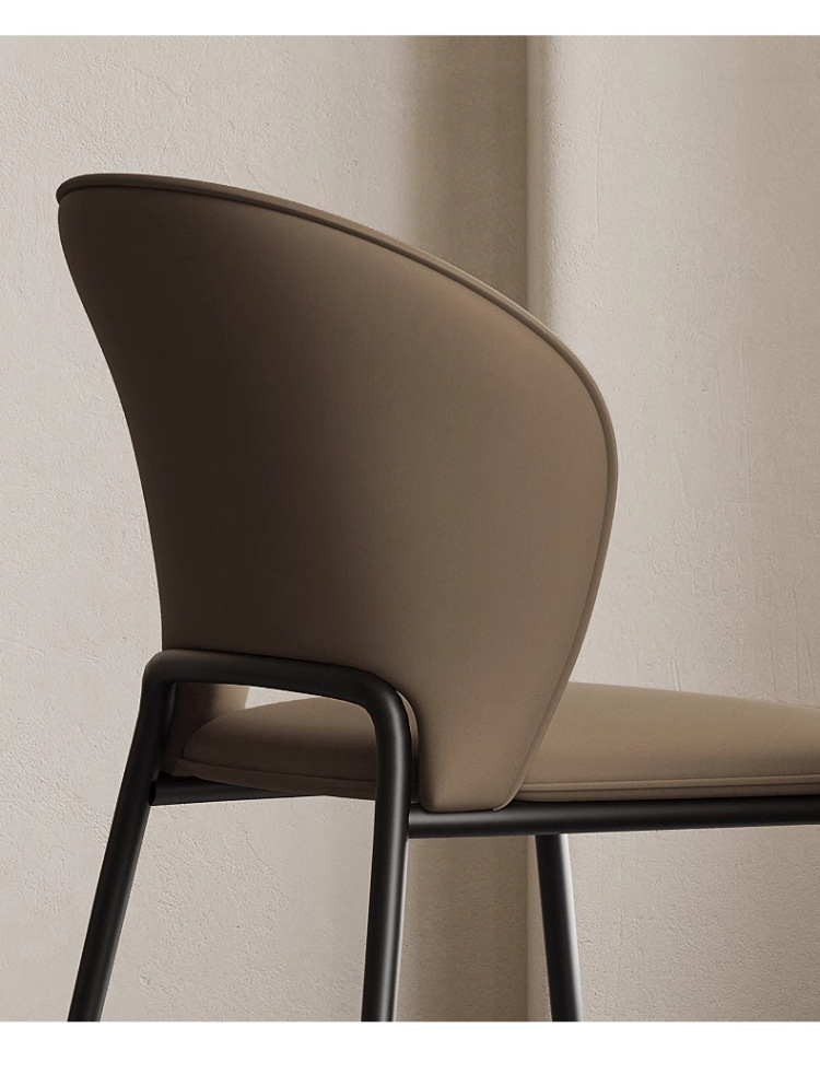 Light luxury dining chairs, home Italian minimalist high-end style hotel negotiation chairs, restaurant chairs, simple dining tables, leather stools pic 17