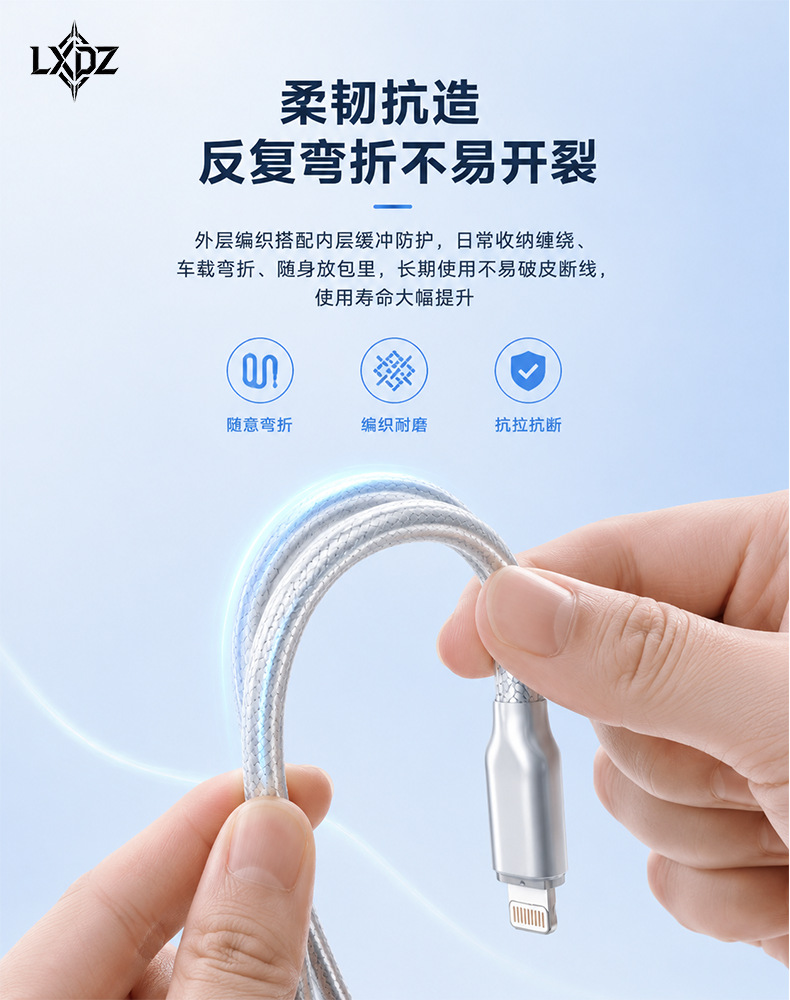60W果冻锌合金快充type-c数据线适用于苹果安卓手机充电线USB对详情10