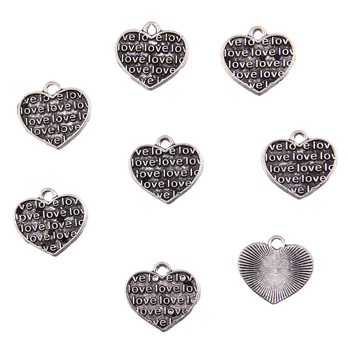 45款ins风爱心吊坠爆款diy合金镂空love魅力手工项链手链饰品配件详情11