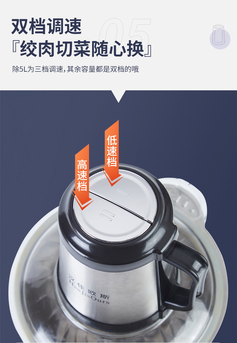 汉佳欧斯绞肉机商用全自动大功率绞肉机家用电动厨师机料理机详情15
