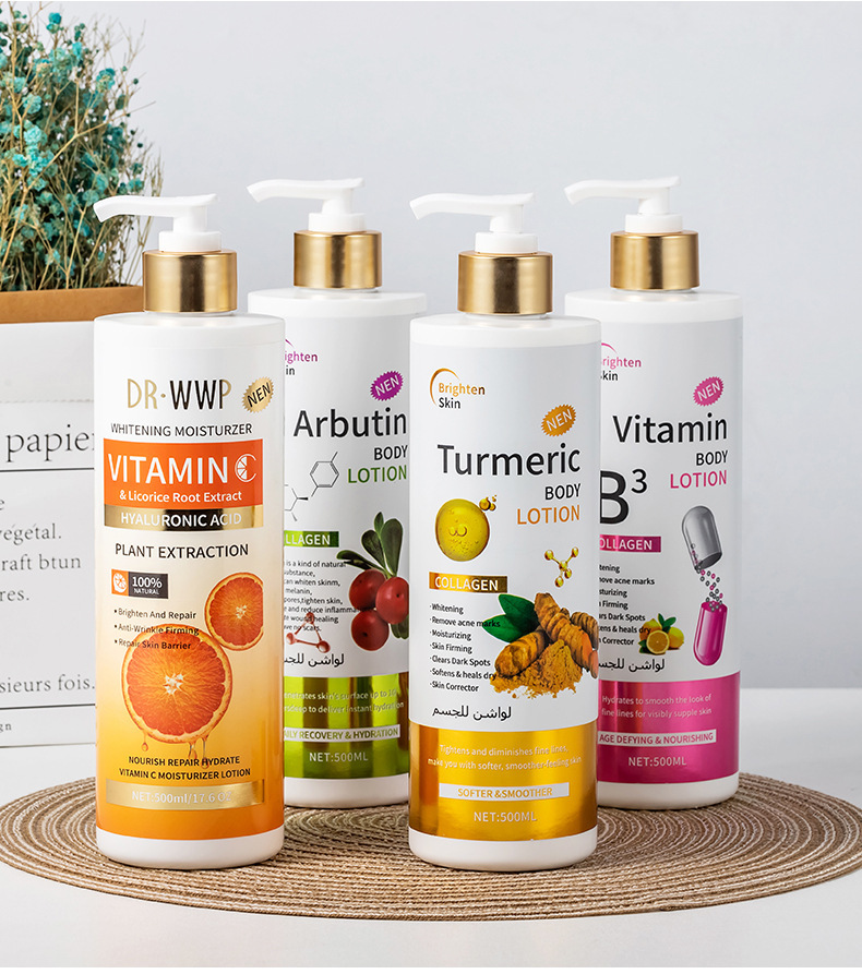 WWP Foreign Trade Kojic Acid Nicotinamide Body Lotion Moisturizing, Whitening and Dry Skin Removal l Cross-border Arbutin Moisturizing Lotion 500mL pic 15