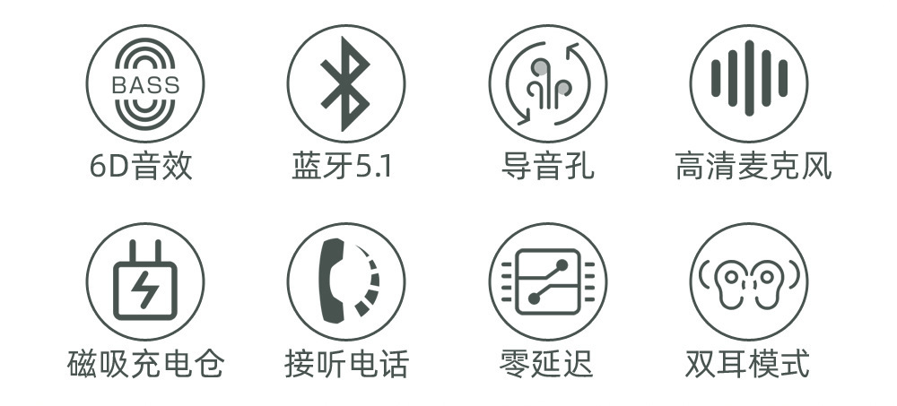 Трансграничная прозрачная bluetooth гарнитура действительно беспроводная TWS с двумя полуушами-полуушами, длинным длинным восстановлением маленьких наушников pic 3