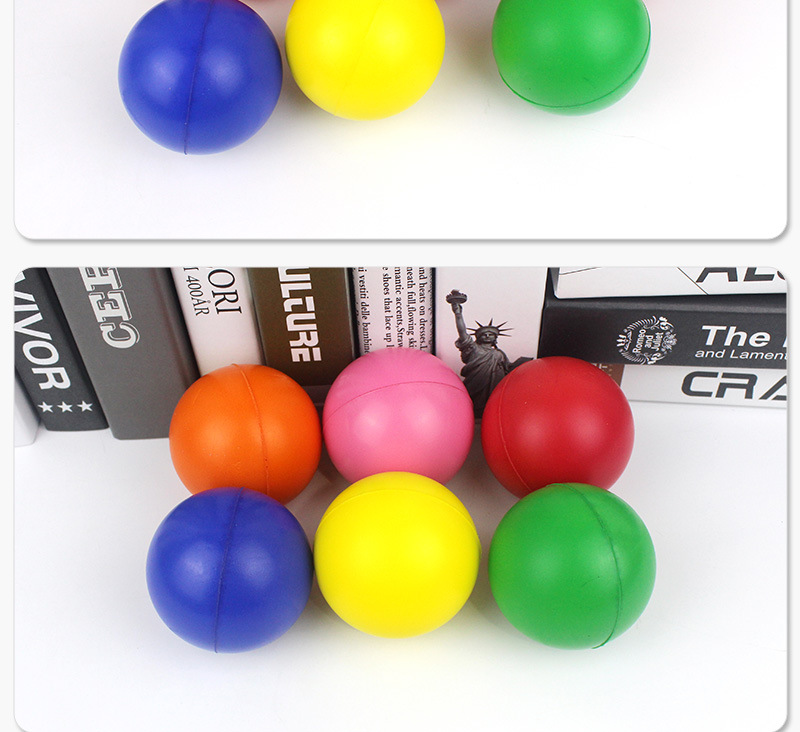 Colorful PU sponge slow rebound pressure ball rehabilitation training grip strength machine LOGO printed pressure relief and release ball toy pic 11