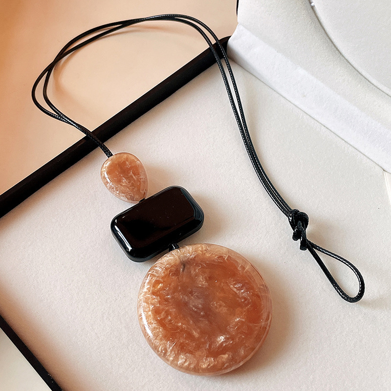 跨境复古民族风吊坠项链网红百搭高级感毛衣链小众简约饰品批发女详情37