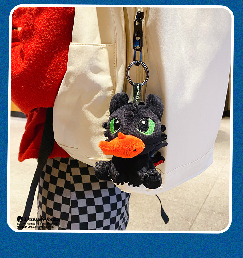 正版驯龙高手毛绒钥匙扣无牙仔挂件可抽拉布艺公仔书包饰品玩具毛绒挂件详情14