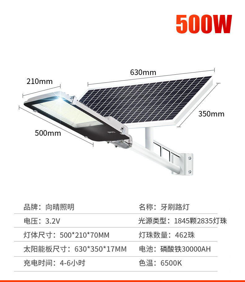 太阳能照明灯户外庭院灯新农村太阳能路灯家用室外防水道路投光灯详情17