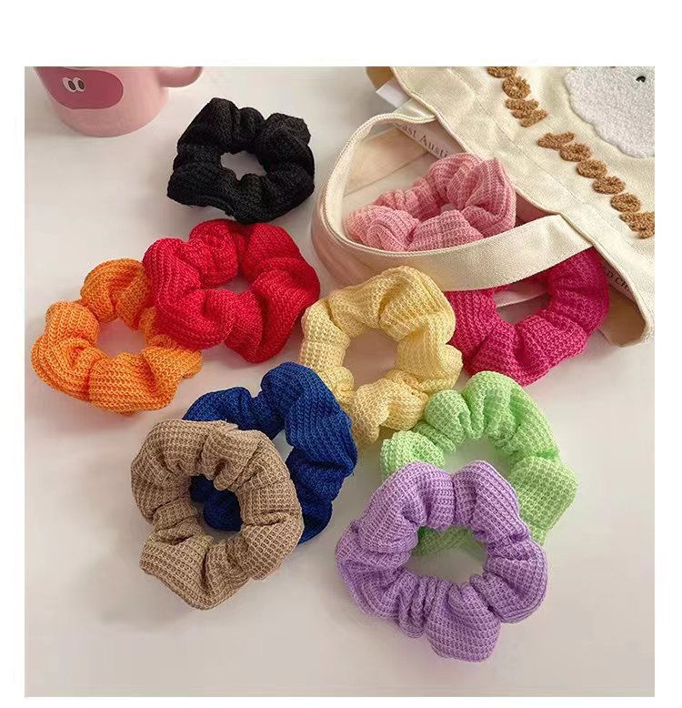 Colorful woolen knitted hair band and headband for women, simple and elegant, high-elasticity and durable leather band hair accessory pic 7