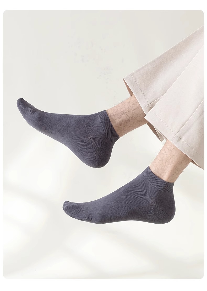 袜子男夏季薄款短袜绵柔抗菌防臭吸汗运动透气黑白色男士短筒船袜详情26