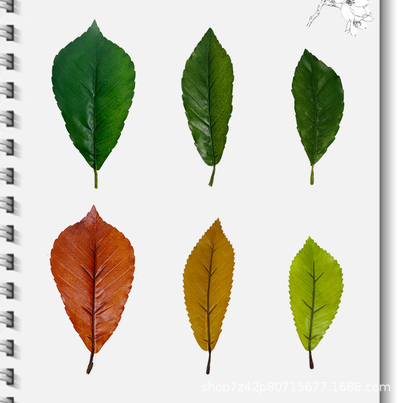 仿真植物树叶人造叶青杠叶绿植假青杠叶道具拍摄假树叶枯树枝叶详情10