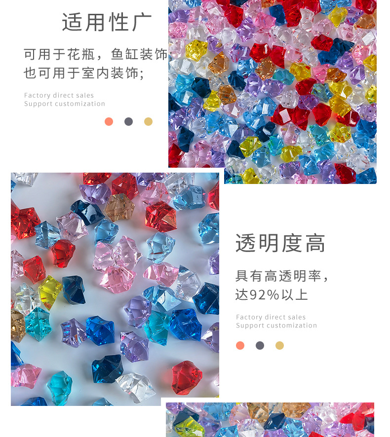 仿真假冰块塑料石透明亚克力水晶石彩色晶瓷画散珠饰品配件装饰材料详情9