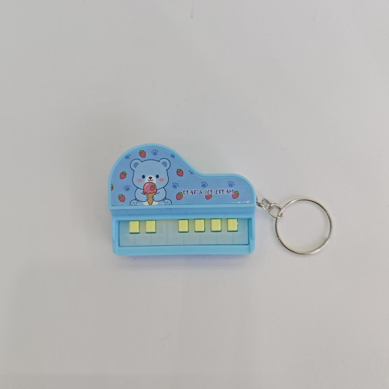 New light-emitting toy cross-border mini flashing piano keychain pendant, cute cartoon keychain gift wholesale pic 3