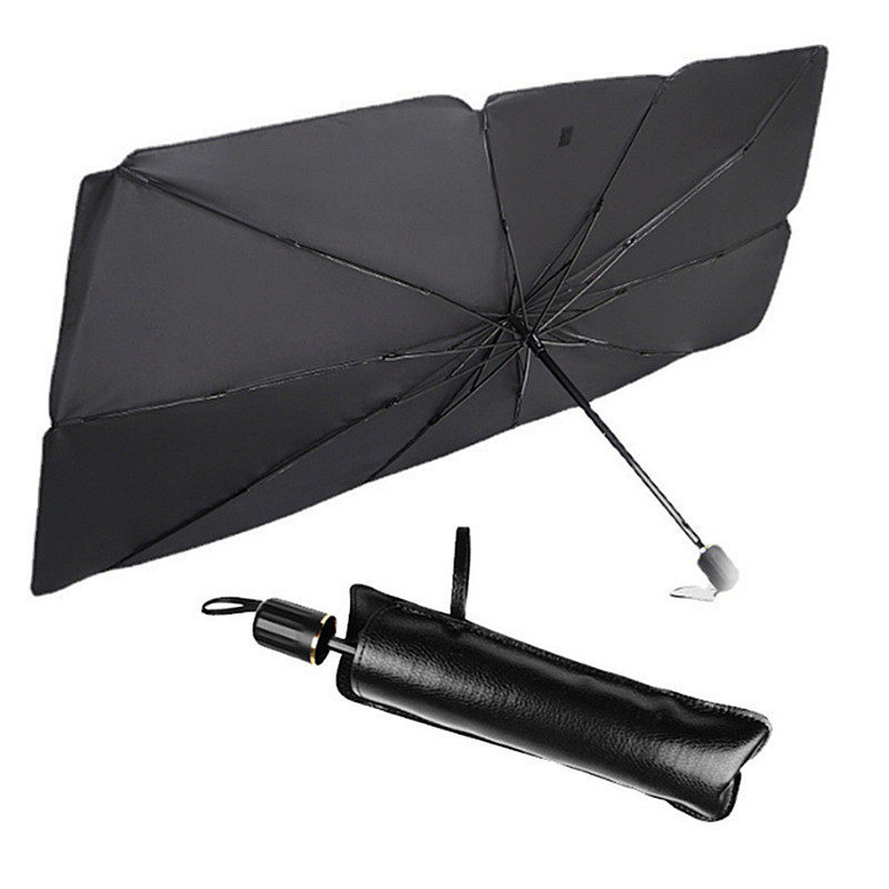 Umbrella-shaped sunshade, car sun visor, vehicle-mounted sun shield, retractable sun protection and heat insulation, front windshield sunshade pic 3