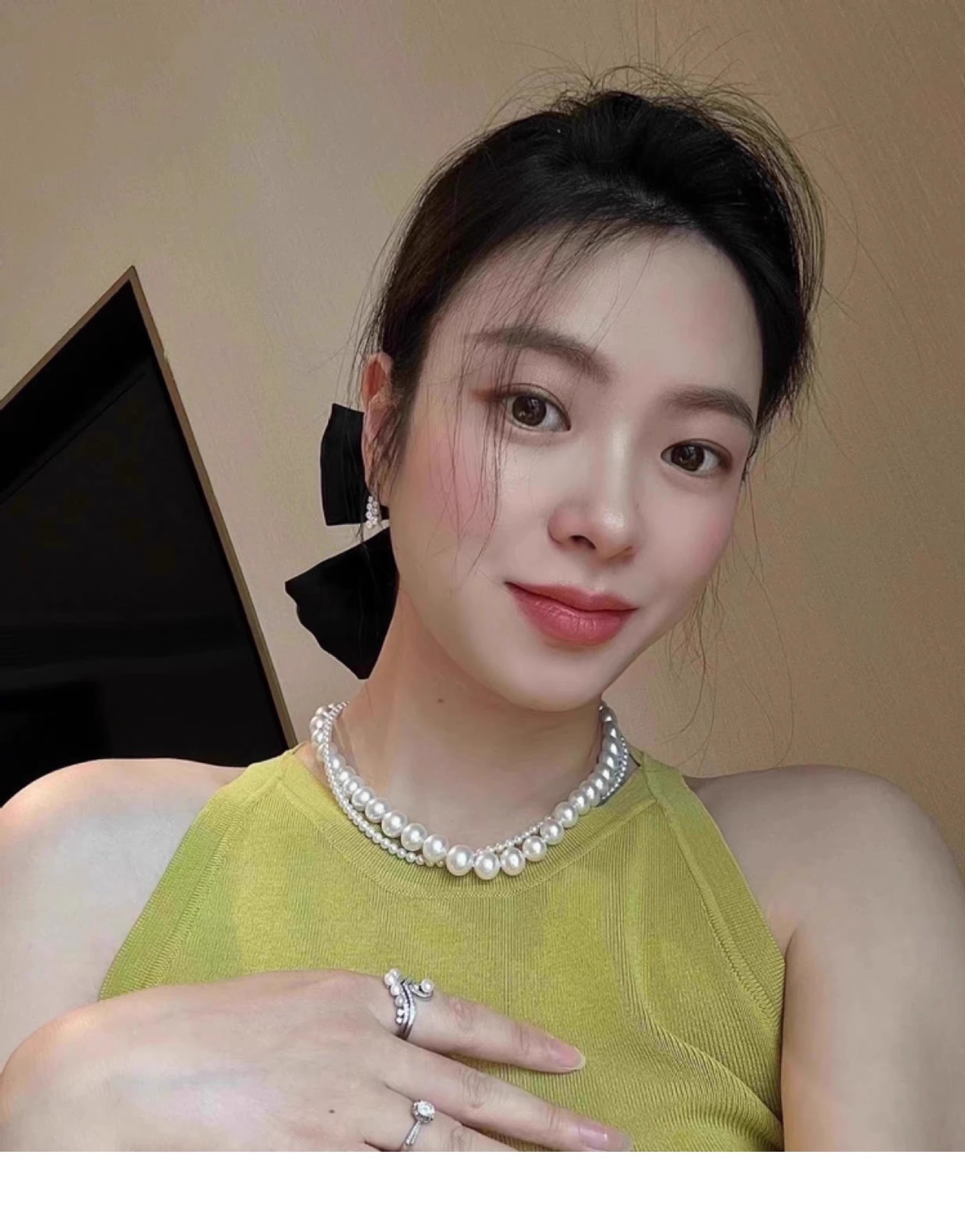 天然澳母贝珍珠项链925银元宝扣强光高品质贝珠澳白项链工厂批发详情23