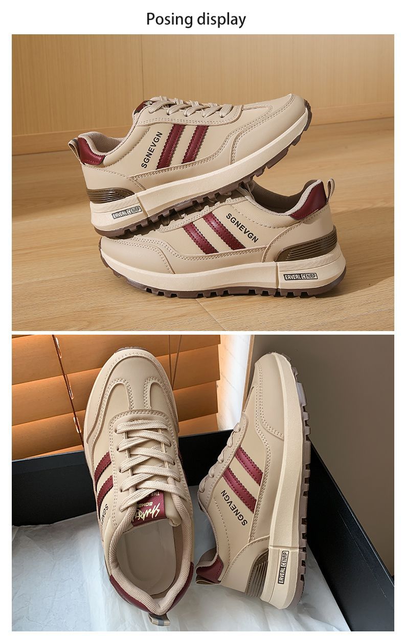 踩屎感轻便休闲运动鞋女士2025春秋季新款软底防滑皮面阿甘跑步鞋详情22