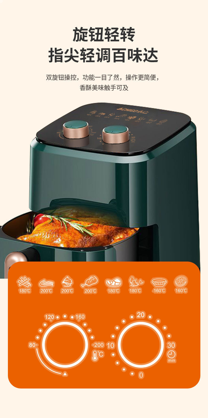 Air fryer, household non-stick pan, multi-functional fried chicken and French fries, smokeless, food-grade, large-capacity electric fryer pic 8