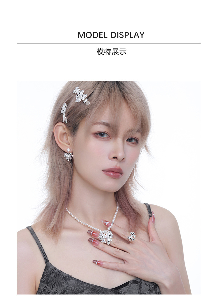 星印蝴蝶结系列耳环女甜酷风时尚百搭精致原创设计感925银针耳饰 pic 6