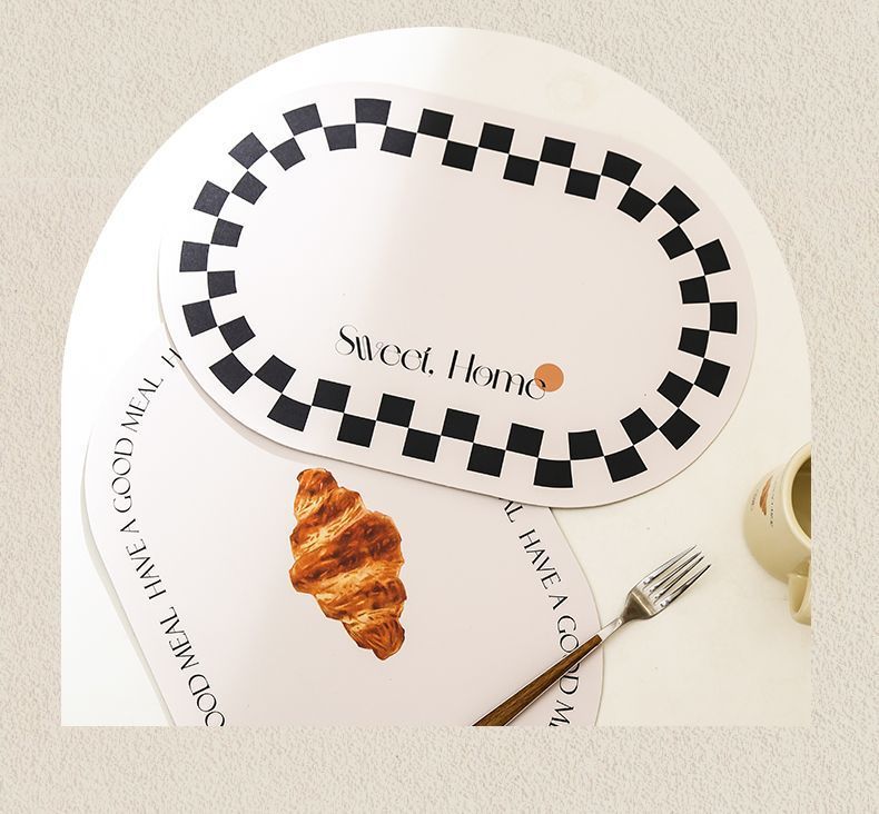 Bread leather placemats, ins style heat insulation pads, high-end and light luxury Western placemats, waterproof and oil-proof office desktop pads pic 4