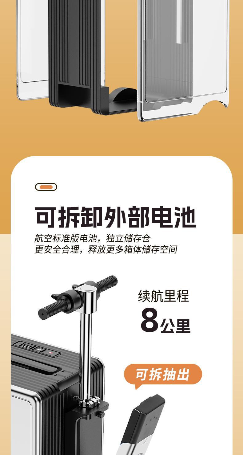 The LEGWING 20-inch smart electric suitcase can be ridden and used as a carry-on travel trolley pic 10