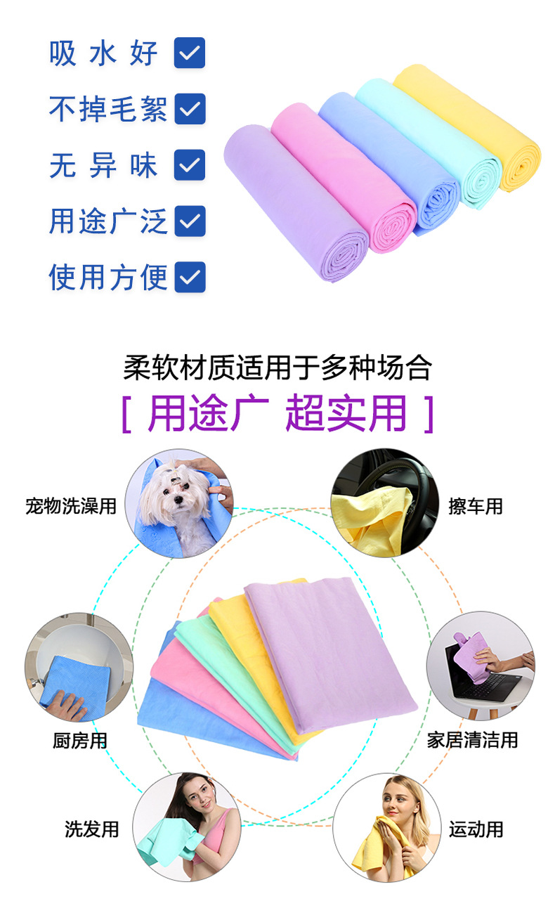Large PVA faux deerskin car cleaning cloth for car washing, water-absorbing, quick-drying and leaving no marks, car cleaning cloth pic 2