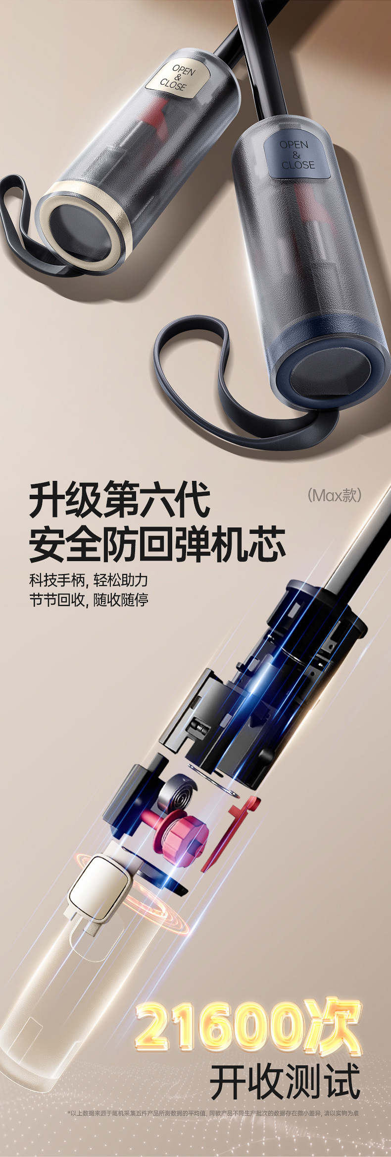 节节收自动伞黑胶全自动自开自收晴雨两用遮阳伞雨伞加大加厚折叠详情7