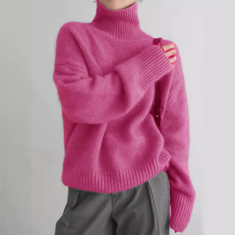 A loose and versatile knitted pullover with a laid-back style for women to wear over a high-neck sweater from Europe and America in the autumn and winter of 2025 pic 18