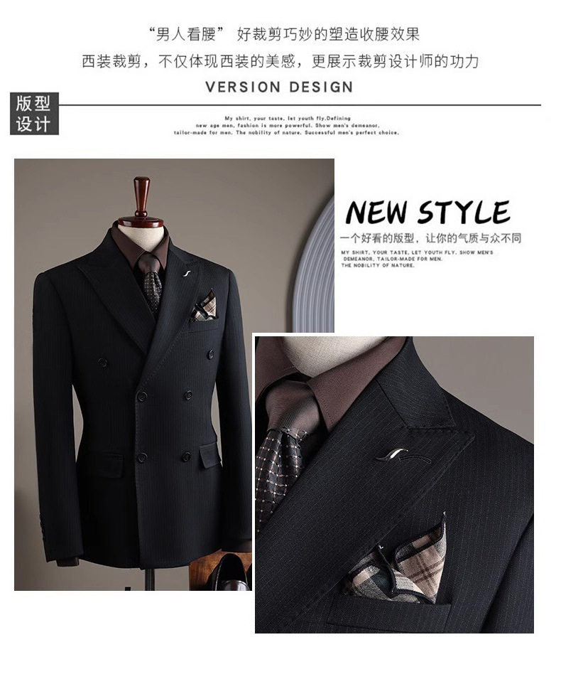 西装套装男士成都商务正装定制高级感西服套装新郎结婚礼服带马甲详情5