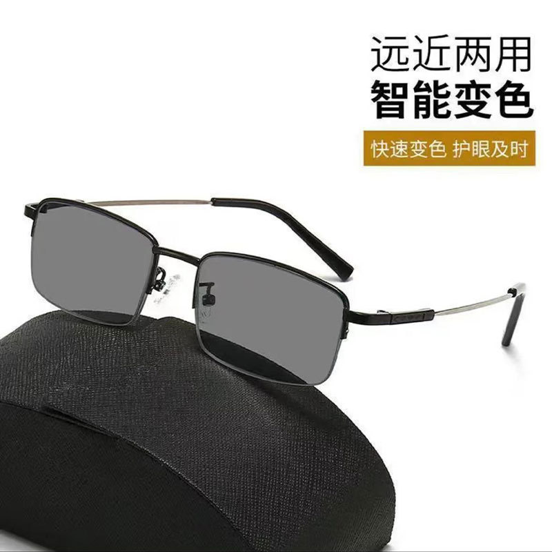 防蓝光渐进多焦点老花镜高档老人高清时尚中老年变色记忆超弹镜腿详情12