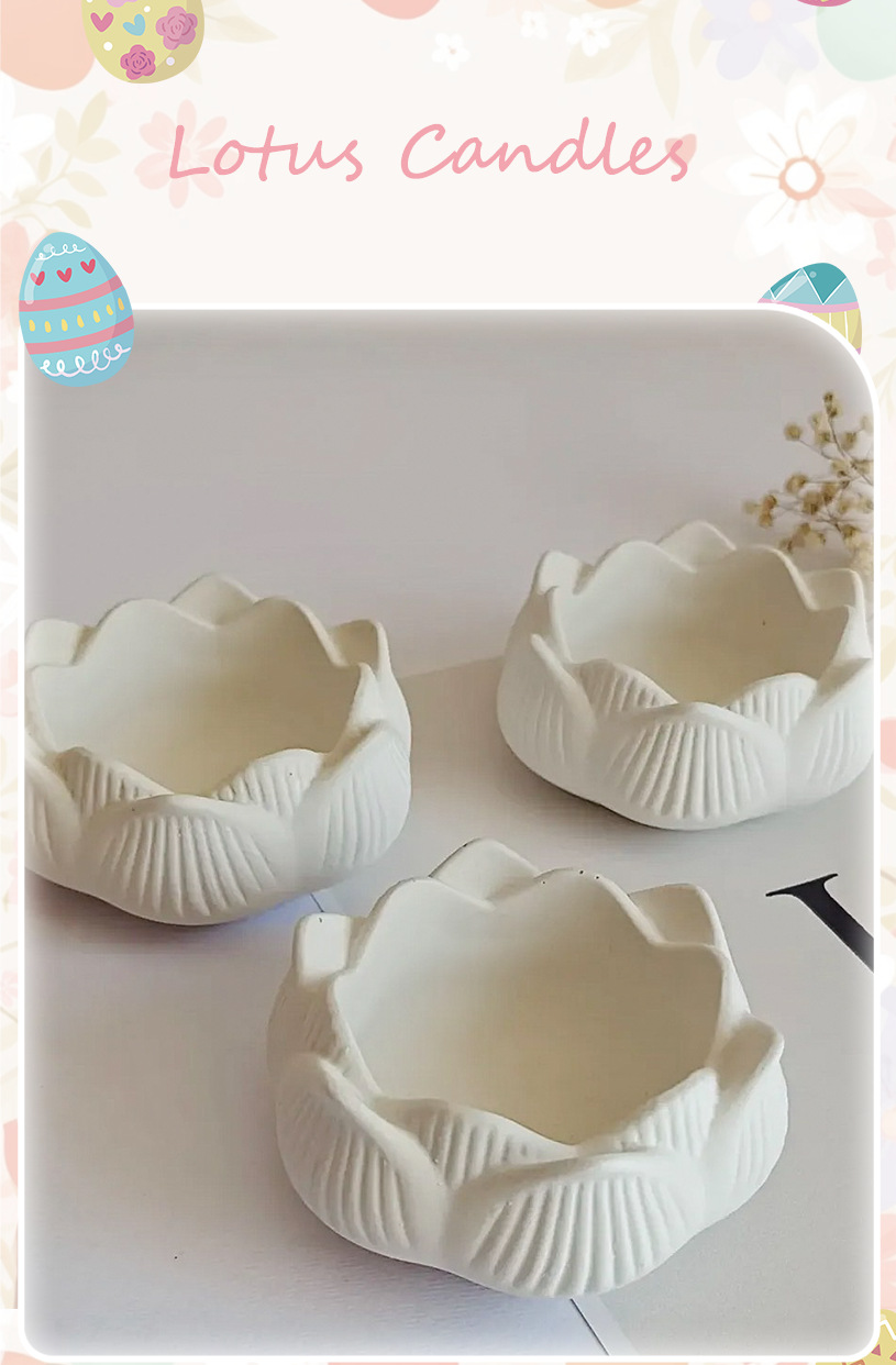 莲花石膏香薰蜡烛无烟家居装饰造型摆件香氛伴手礼批发跨境氛围感详情2