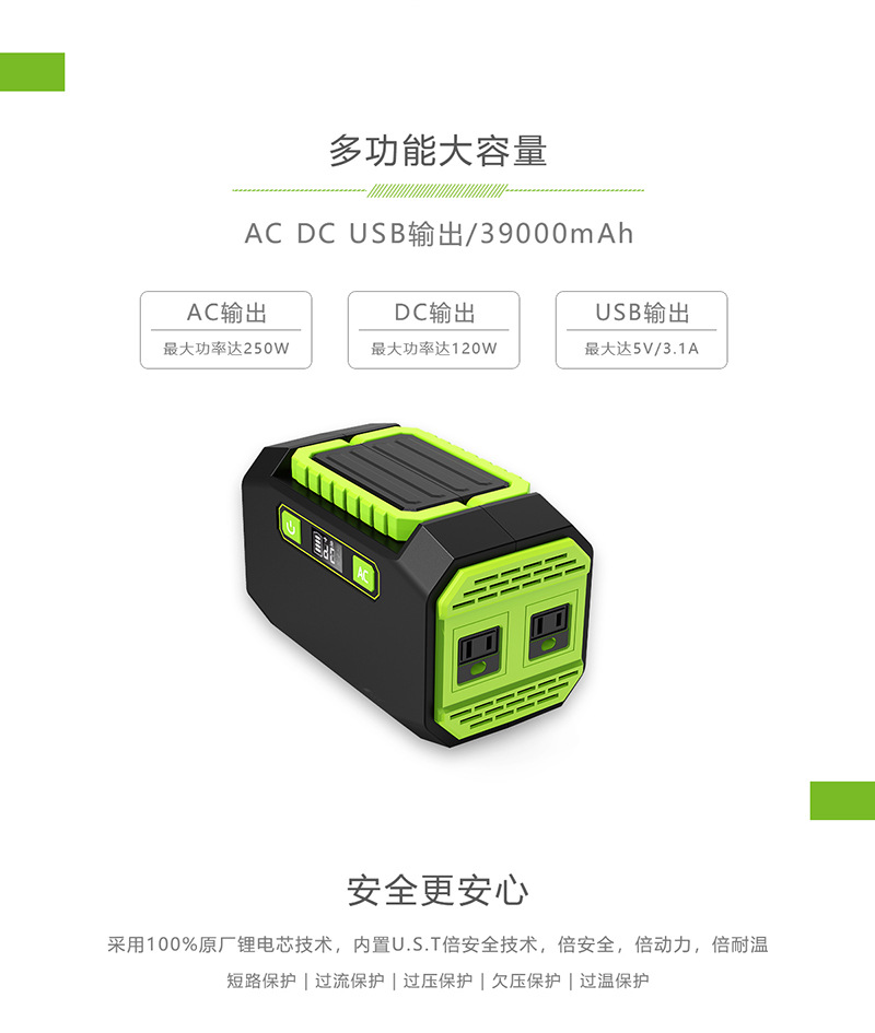 200W户外电源便携式移动太阳能供电系统家用应急储能powerstation详情4
