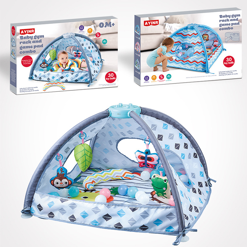 New baby fitness frame, ocean ball pool play mat, baby crawling carpet, foldable music interactive toy pic 4