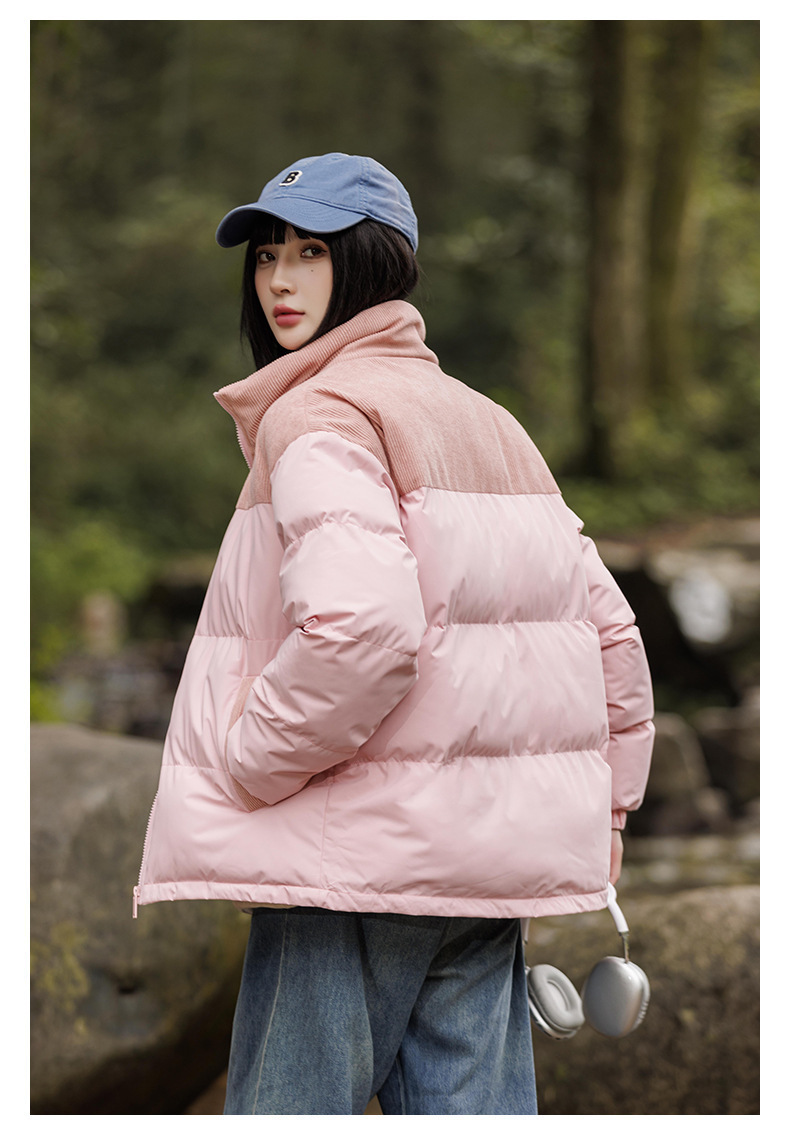 New winter fleece cotton-padded jackets for both men and women, thickened and warm cotton-padded jackets, couple bread jackets, and trendy color-blocked cotton-padded jackets pic 27