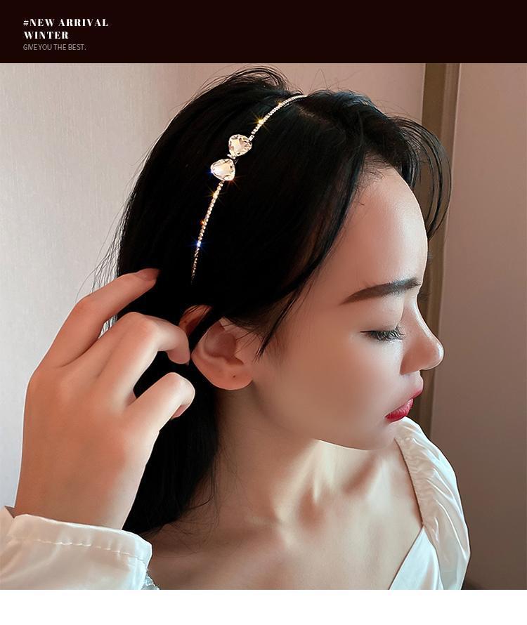 High-end rhinestone bow hair band, a new trendy hair-pressing headband, versatile headwear, simple hair clips, Korean hair accessories pic 3