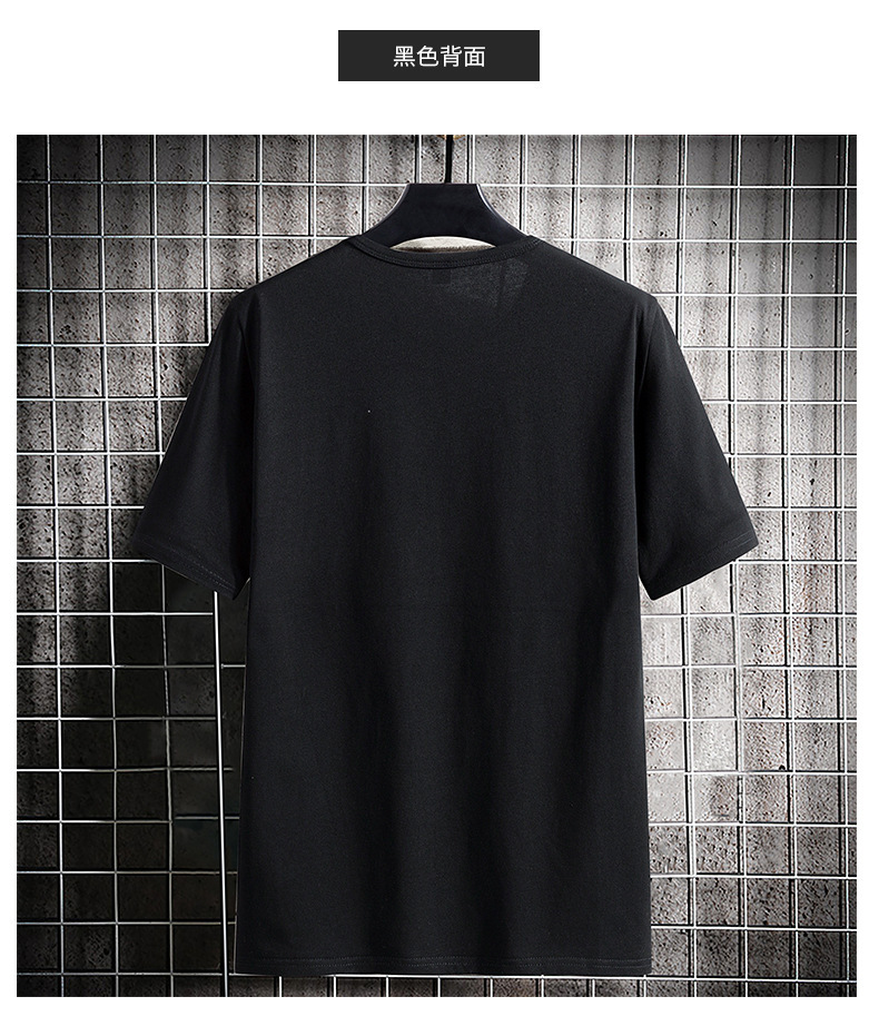 2023 Summer New short-sleeved T-shirt for men, round-neck casual half-sleeved base layer, trendy top, T-shirt, pure cotton for men pic 8