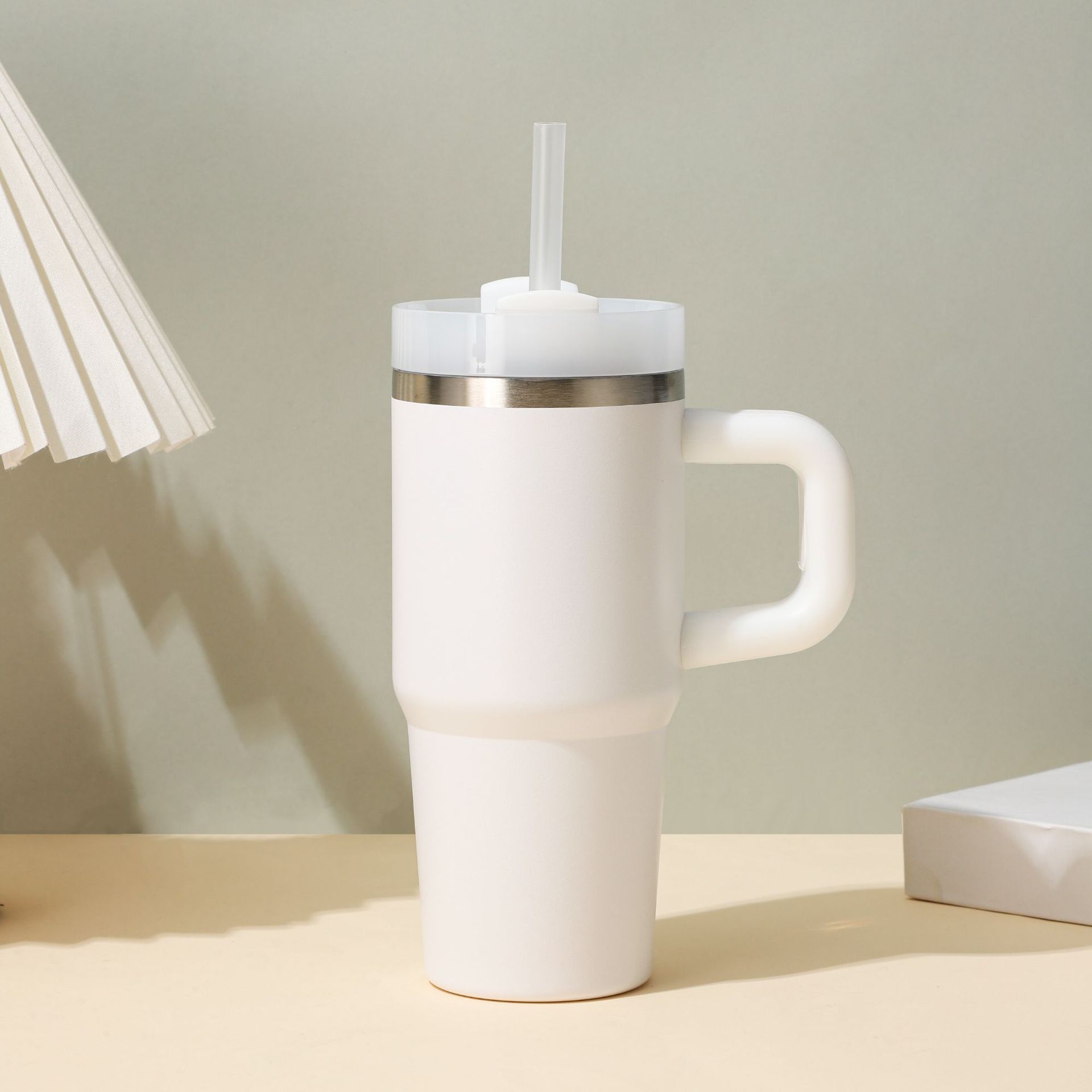 新品14oz便携吸管冰霸杯带手柄纯色汽车杯迷你真空保温杯现货批发详情10