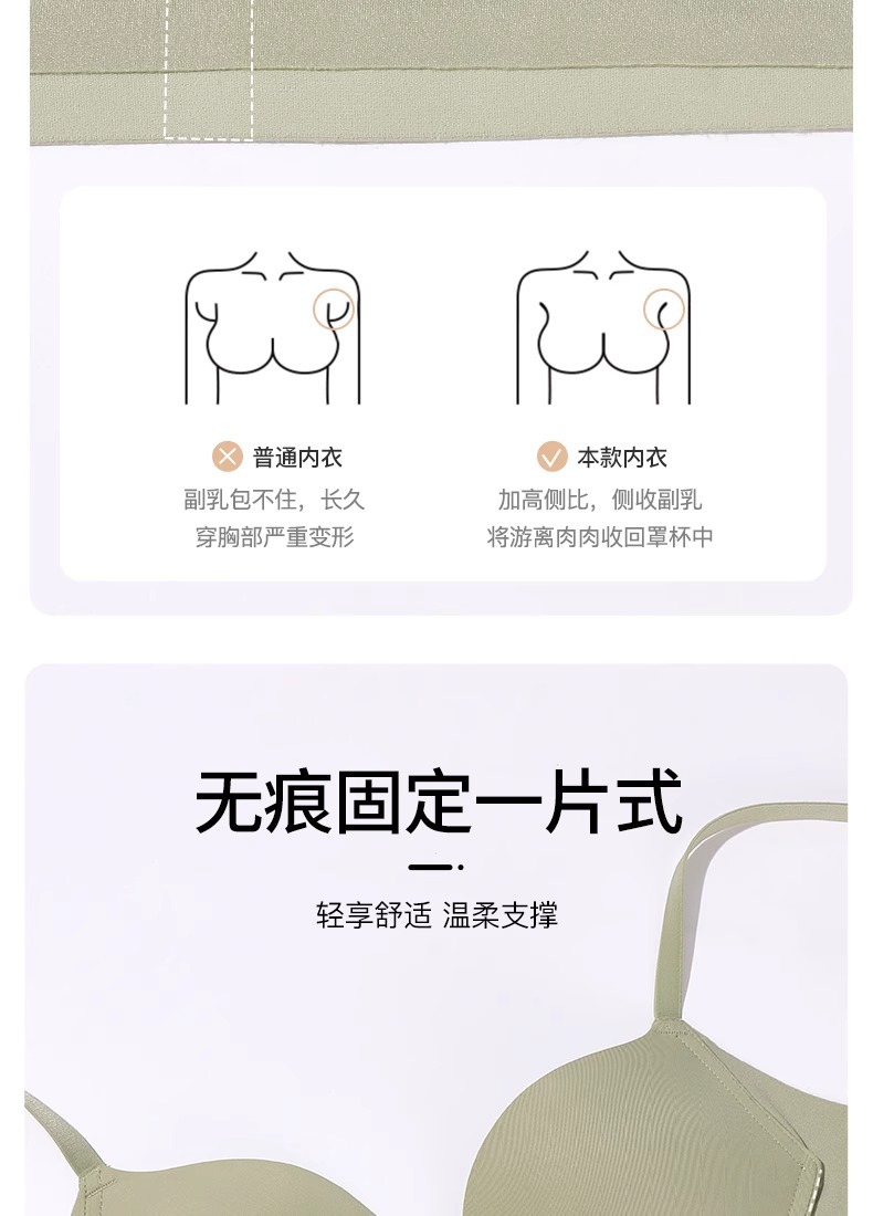 内衣女士小胸聚拢夏季薄款无痕性感镂空无钢圈收副乳防下垂文胸罩详情13