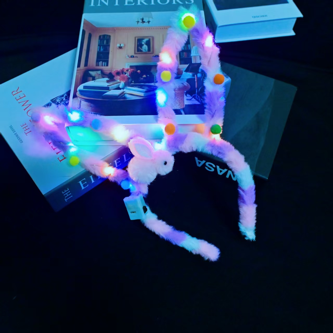 新款加长头饰毛绒可爱热卖玩具闪光小兔子夜市仙女地摊发光发箍批详情9