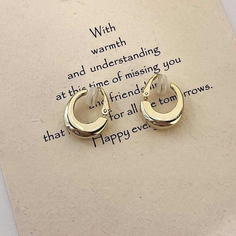 巨隐形法式素圈金属蚊香盘无耳洞女简约风格百搭C型好质感耳饰女详情4