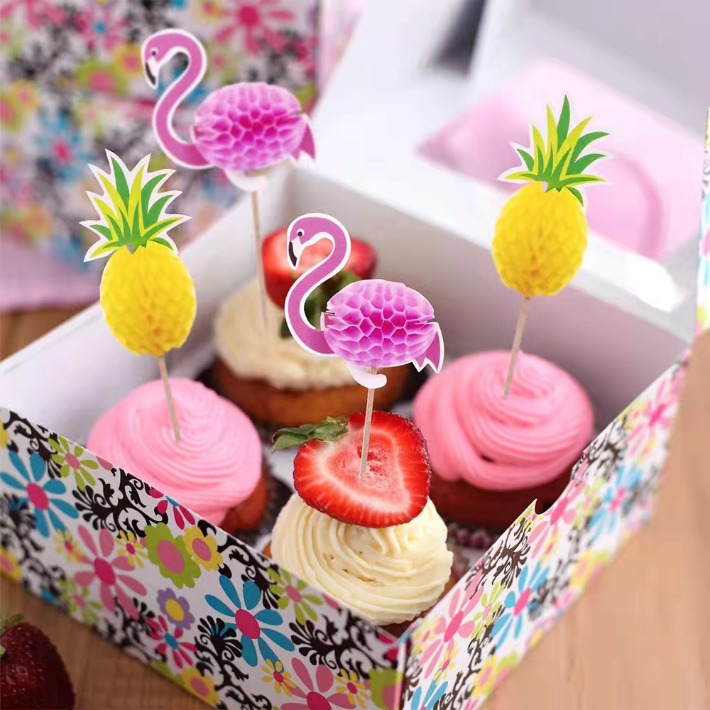 50 flamingo skewers, pineapple skewers, disposable fruit skewers, cold cocktails to decorate a Hawaiian party pic 4
