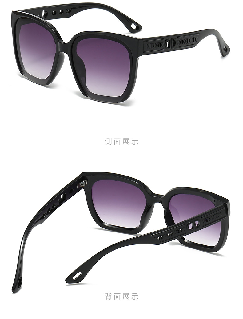 2024年摩登镂空腿复古叠戴时髦墨镜女小众夸张时尚防紫外线太阳镜详情5