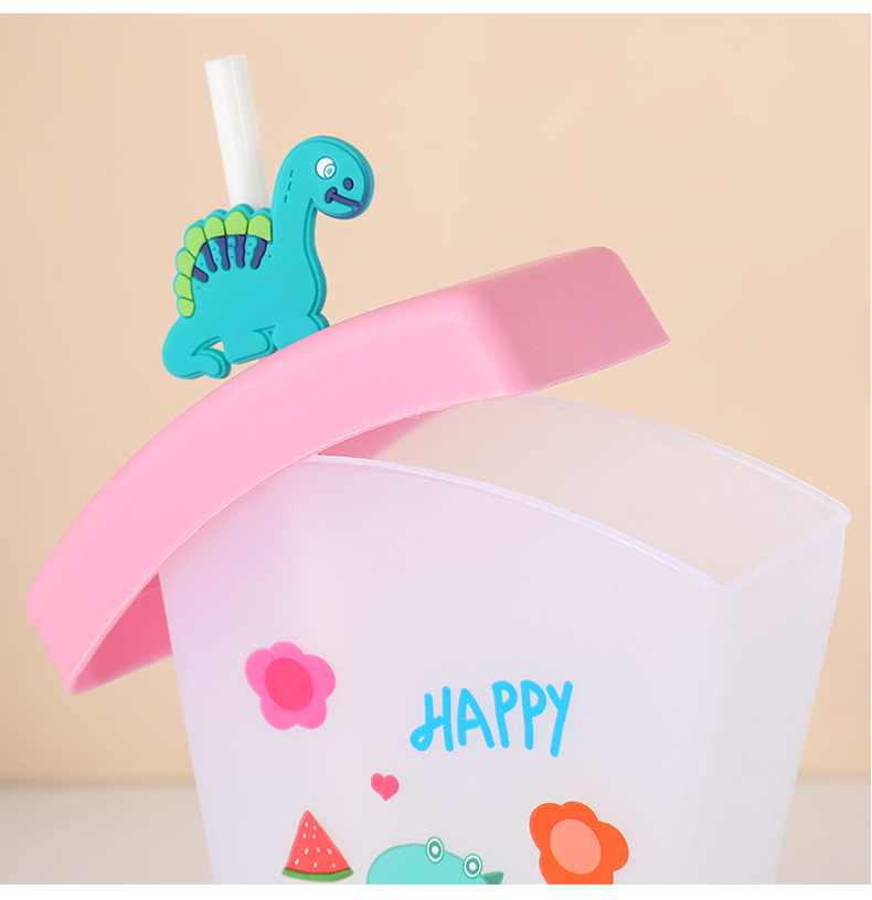 Cross-border watermelon fruit-shaped water cup manufacturer, popular student portable plastic drinking cup, large-capacity pp straw cup pic 10